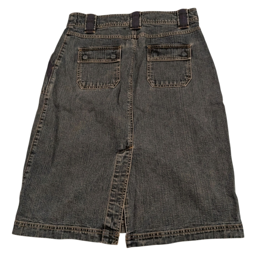 Bass Jeans Knee-Length Denim Utility Skirt – Size 6 – Dark Wash - Picture 2 of 14